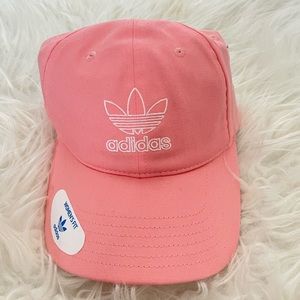 NWT Adidas Originals Outline Logo Relaxed Baseball Hat Pink